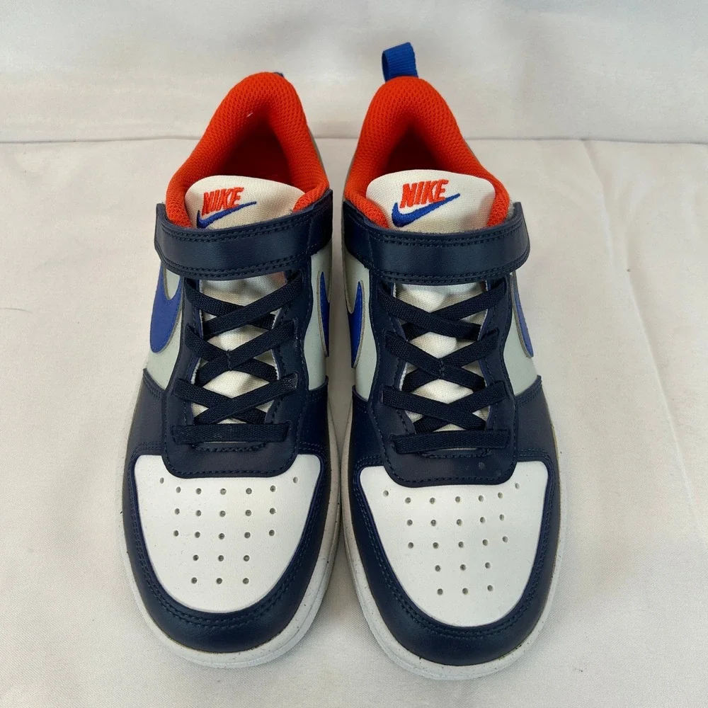 Nike Court Borough Low Recraft Kids Midnight Navy Orange DV5457-401 Size 2Y